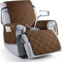 TAOCOCO 100% Waterproof Recliner Chair Cover, Non Slip Recliner Covers for Recliner Chair with Pocket, Washable Reclining Chair Cover Furniture Protector for Kids,Dogs(23.6'', Brown)