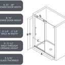 Single Sliding Shower Door,55"-60" W x 76" H Frameless Shower Door with 5/16" (8mm) Thick SGCC Tempered Glass W/Adjustable Soft Closing,Bathroom Glass Door for Spa（Matte Black）