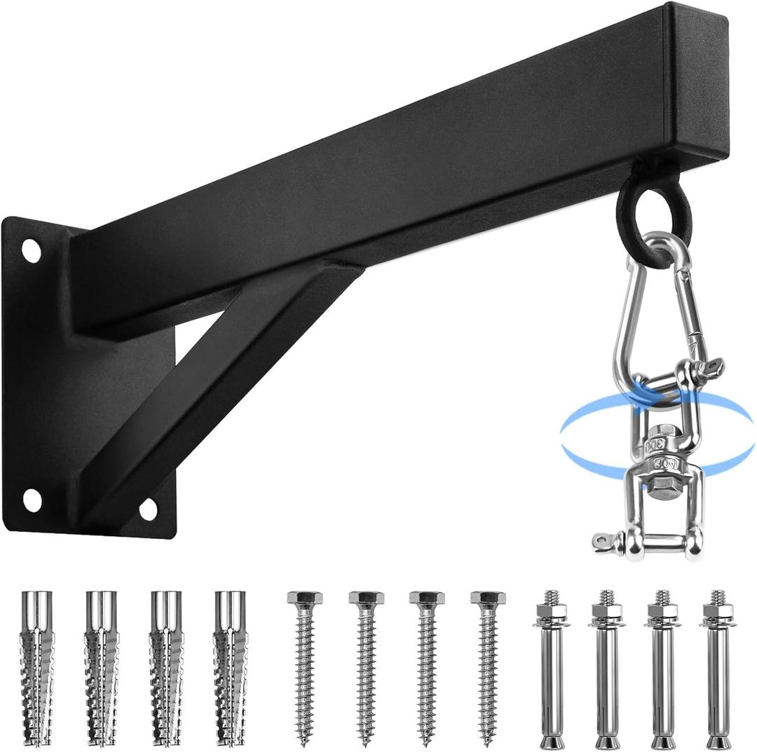 Punching Bag Hanger, Boxing Bag Wall Bracket Heavy Hanger Rated Hanging Stand Silent Rotation for Home Gym Indoor Outdoor Boxing Exercise