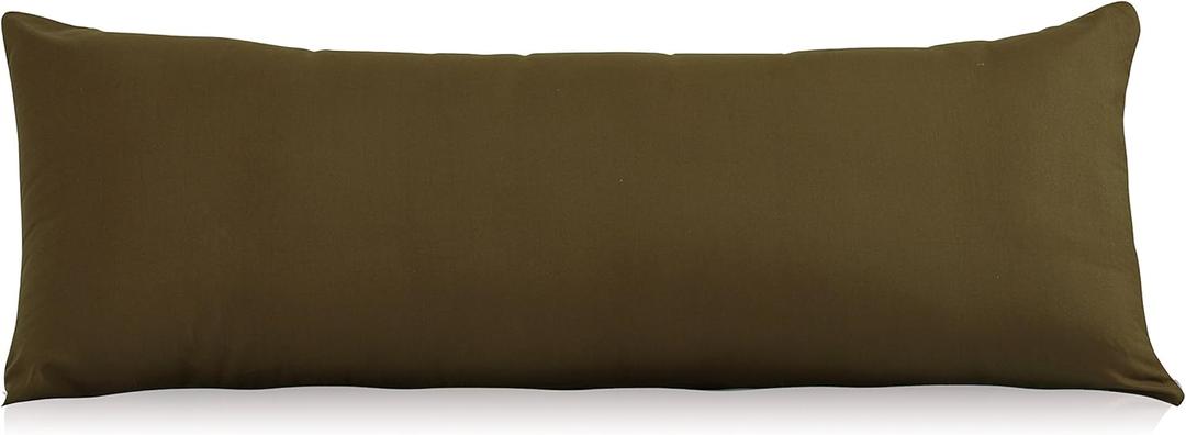 EVOLIVE Ultra Soft Body Pillow Cover 21"x54", Cozy Microfiber Pillowcase with Hidden Zipper, Breathable, Perfect for Pregnancy & Side Sleepers, Cover Only (21"x54" Body Pillow Cover, Coffee)