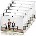 6 PACK Clear Acrylic Picture Frames 5x7 inch Vertical or Horizontal Stand-Up Desktop Table Top Acrylic Photo Blocks Frame Set with Heavy Magnetic Double-Sided Clarity - Ideal for Wedding,