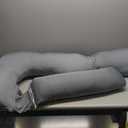 Pharmedoc Pregnancy Pillows, U-Shape Full Body Pillow  Removable Cooling Cover -Dark Grey  Belly and Back Support - Maternity Essential - Pregnancy Must Haves