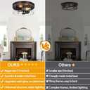 Flush Mount Ceiling Light Fixtures, 2-Light Oil Rubbed Bronze Ceiling Mount for Farmhouse with Seeded Glass Lampshade, Industrial Flush Mount Light Fixture for Hallway, Kitchen, Entryway and Foyer