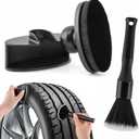 Car Tire Shine Applicator with 1 Car Interior Detailing Brush, Automotive Tire Dressing Applicator Brush with Storage Stand for Tires Detailing & Cars Wash Kit