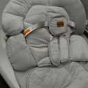 Baby Swings for Infants, Monamii Baby Swing, Bluetooth Infant Swing with Music Speaker, 5 Speeds and Remote Control, Indoor & Outdoor Use (Light Grey)