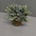 MyGift Artificial Eucalyptus Plant in Modern Gray Concrete Pots with Geometric Embossed Pattern (1, Gold)