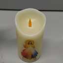 QQFCTOO LED Prayer Flameless Candle with Remote Timer, Battery Powered Candle, Religious Candle, Real Wax, for Home Altar, Church, Devotional,6" x 3.2"Jesus