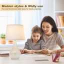 Seealle Modern Ceramic Table Lamps for Night Stands - Bedside Lamps Set of 2 for Nightstand, 19.4" White Bedroom Lamp for Living Room Cute Desk End Table Office Guest Room Dresser Rocker Switch