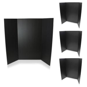 Flipside Products 36 x 48 Project Boards for Presentations, Science Fair, School Projects, Event Displays and Trifold Picture Board, Proudly Made in USA - Black - 4 Pack