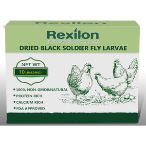 10lb Dried Black Soldier Fly Larvae Pure Natural, High Protein & Calcium Chicken Feed, Cost-Effective and Premium Quality