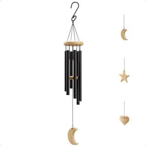 Wind Chimes for Outside - 32" Aluminum & Pine Wood Relaxing Windchimes Outdoors Unique - Large Wind Chime - Memorial Wind Chimes for Loss of Loved One - Memorial Windchimes in Memory of A Loved One (Moon)