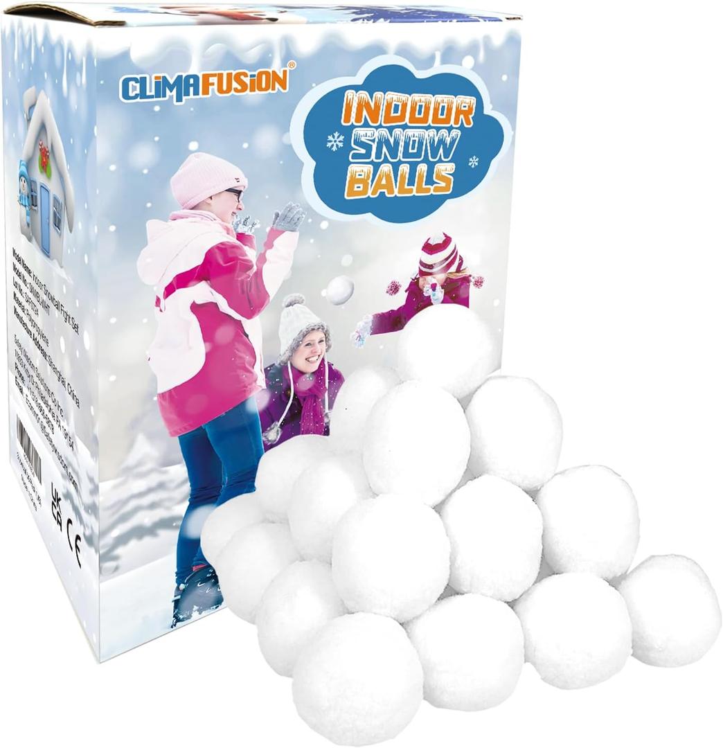 50 Pack Fake Snowballs for Kids Indoor and Outdoor, 3 inch Christmas Snow Balls for Fights, Fake Snow Toys for Winter Holiday Toss Game