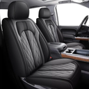 TTX LIGHTING Seat Covers Full Set Fit for 2007-2018 Chevrolet Chevy Silverado GMC Sierra 1500 2500HD 3500HD Seat Covers for Cars Leather Waterproof Truck Seat Protector (Black&Grey)