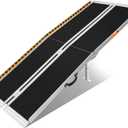 FACHNUO 7 Feet Portable Wheelchair Ramp with Sopport Legs, Non-Skid Aluminum Handicap Ramps with Handle, Folding Threshold Wheel Chair Ramp for Home Steps, Stairs, Entry,Doorways, 800LBS Capacity (7FT(Using height 7-21''))