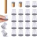 16 Pcs Chair Leg Protectors for Hardwood Floors, Silicone Felt Furniture Leg Cover Pad for Protecting Floors from Scratches and Noise, Smooth Moving，X-Small(Fit Round Diameter：1/ 2" to 5/ 16")