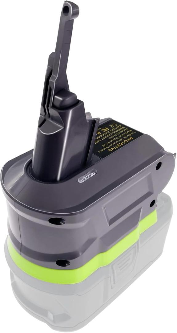 Adapter for Dyson V7 / V8 Vacuum Cleaner for RYOBI 18V Battery Convert to for Dyson V7 & V8 Vacuum Cleaner, for Battery 18-Volt HP High Capacity PBP2005 P194 P193 PBP2004 for Animal+ Fluffy