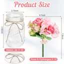 10 Sets Mason Jars Flower Table Centerpiece with Pink Rose Hydrangea Artificial Flowers Jars for Wedding Engagement Dining Party Kitchen Living Baby Bridal Shower