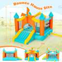 Bounce House for Kids 3-10, Large 12.5 × 10FT Windmill Inflatable Bouncy Castle, with Slide & Dual Basketball Hoops & Spacious Jump Area, Outdoor Backyard Birthday Party, with 550W Blower