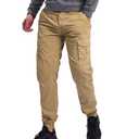 OUTSON Cargo Pants for Men Hiking with Pockets Slim Fit Stretch Work Ripstop Joggers Tactical Pant Construction Pants Khaki Size 40