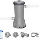 Bestway Flowclear 1,000 Gallons Per Hour 120 Volt Above Ground Swimming Pool Water Filter Pump Cartridge with Automatic Shut Off Timer (Gray)