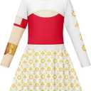 Girls Nova Zombies 4 Costume Dawn of The Vampires Movie Character Dress Outfits Clothes Wear Kids (11-12 Years, Red White)