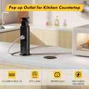 2 x Pop Up Electrical Outlet for Countertop, Recessed Power Strip with 3 AC Outlet & 2 USB Ports,2.5" Hole Pull Pop Up Socket Hidden Outlets, Pop Out Power Outlet for Kitchen Counter Conference Desk