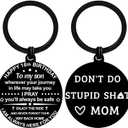 2 x Son Gifts from Mom Dad to Son keychain Teen Adult Sons Birthday Graduation Christmas Gifts (16-From Mom)