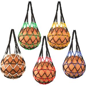 5 Pack Basketball Net Bag Mesh Bag Soccer Football Volleyball Ball Storage Nylon Single Ball Keeper Ball Carrier