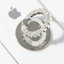 Sonix Embellished Crystal Rhinestone Phone Ring (Silver, Clear)