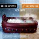 Inflatable Bathtub for Women, with Pillow Headrest - Portable Foldable Freestanding Hot Spa Bath Tub, Elegant Indoor One-Person Soaking Tub for Self-Care & Relaxation,Burgundy