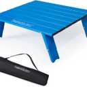 Old Bahama Bay Ultralight Aluminum Table, 88lbs/40kg Weight Capacity,Foldable Small Beach Table with Retractable Legs,Suitable for Picnic Camping Outdoor Hiking (Large, Blue)