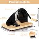 Manual Bread Slicer for Homemade Bread with 25pcs Paper Bread Bags | Hand Crank Sourdough Bread Slicer with Stainless Steel Blade, Adjustable Thickness, Suction Cup and Guide Rail, Black
