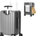 MRPLUM Carry On Luggage Double Handle Suitcase with Net Pocket,Hard Shell Spinner Wheels Luggage with TSA Lock&Seat Belt,20 inch,Grey