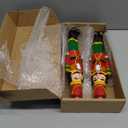 Nutcracker Christmas Decoration Flameless Taper Candles Battery Operated Candle Remote Hand-Painted Real Wax LED Candlestick Nutcracker Figure Festive Collectible Gift for Winter Table Fireplace Decor