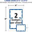 Avery Customizable Name Tags, 2-1/3" x 3-3/8", White with Blue Border, 6 Packs of 100, 600 Removable Name Badges Total (44144)
