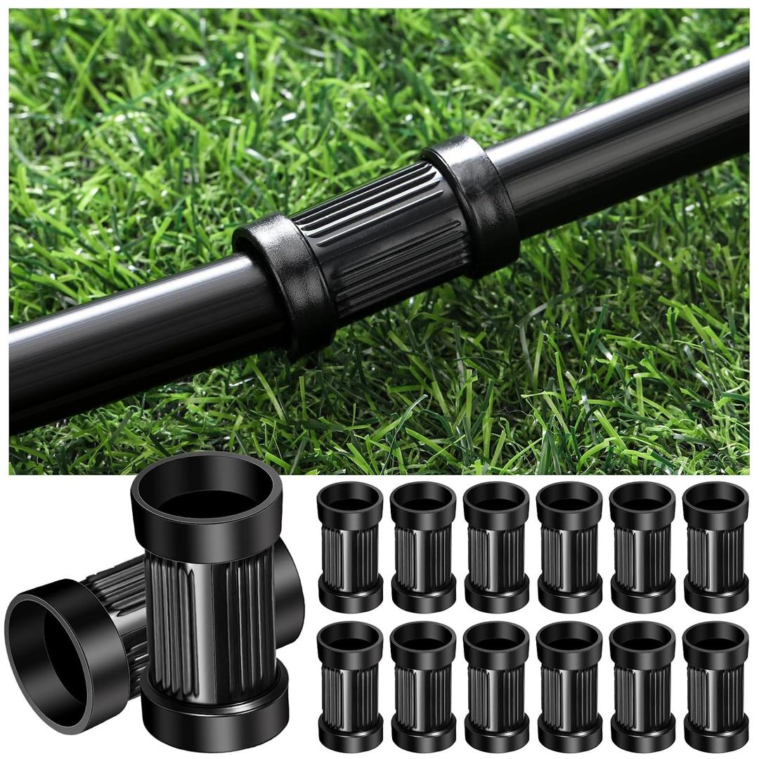 Pangda 25 Pack PVC 1/2-inch Compression Coupling Drip Irrigation Parts Drip Irrigation Connectors Fitting for Supply Tubing and Dripline with 0. 620 Inch Od, Black