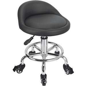 Rolling Stool Low Height Roller Stool Height Adjustable, Shop Stools Low Rolling Chair with Back, Garage Seat Stools Short Work Chair (Style 4), Height: 14.76 - 17.13 Inches