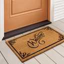 LuxUrux Coco Coir Welcome Mat - Heavy-Duty Backing, 17'' x 30'' Natural Door Mat - Easy to Clean, Beautiful Color for Outdoor and Indoor Use - Home Decor