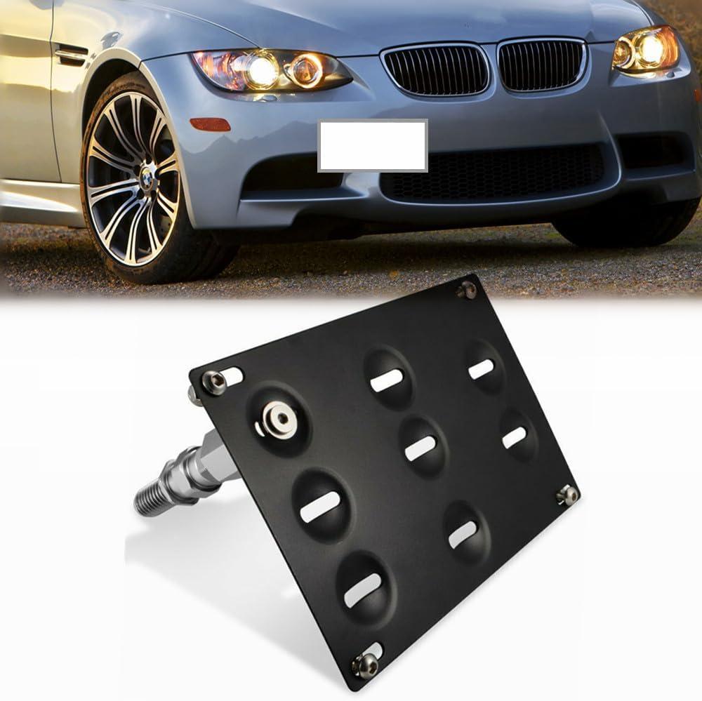 Teng Auto Front Tow Hook License Plate Bracket for BMW 1 3 5 Series X5 X6 E82 E88 E46 E90 E91 E92 E93 E39 E70 E71, Black