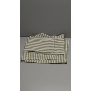 jinchan Striped Kitchen Curtains and Valance Set 24 Inch Tier Curtains Ticking Stripe Linen Small Drapes Pinstripe for Cafe Living Room Bathroom Farmhouse 3 Pieces Set Rod Pocket Sage Green (26"W x 24"L (Pack of 3))