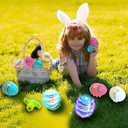 Easter Basket Stuffers for Kids-6 Packs Light Up Spinning Tops Toys with Music Easter Gifts Toys for Kids Toddlers Easter Eggs Fillers Easter Basket Essentials
