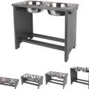 HTB Elevated Dog Bowls,Raised Dog Bowl Stand with 2 Stainless Steel Bowls,Elevated Raised DogBowls for Large Medium Small Sized Dogs