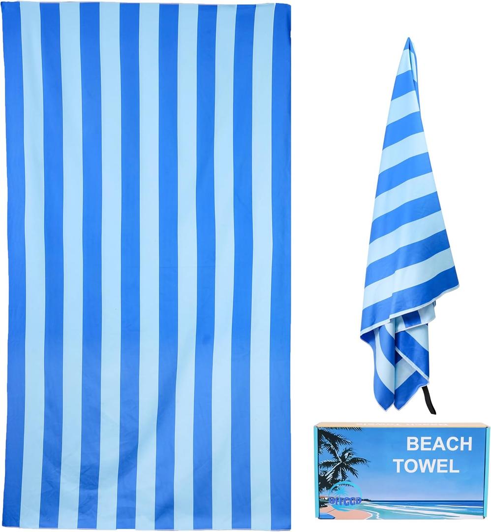 Microfiber Beach Towel & Waterproof Phone Pouch Case in a Gift Box. 71x39 Inch Extra Large Super Absorbent Lightweight Quick Dry Oversized Streaks Towel for Vacation Travel Pool. Style 1