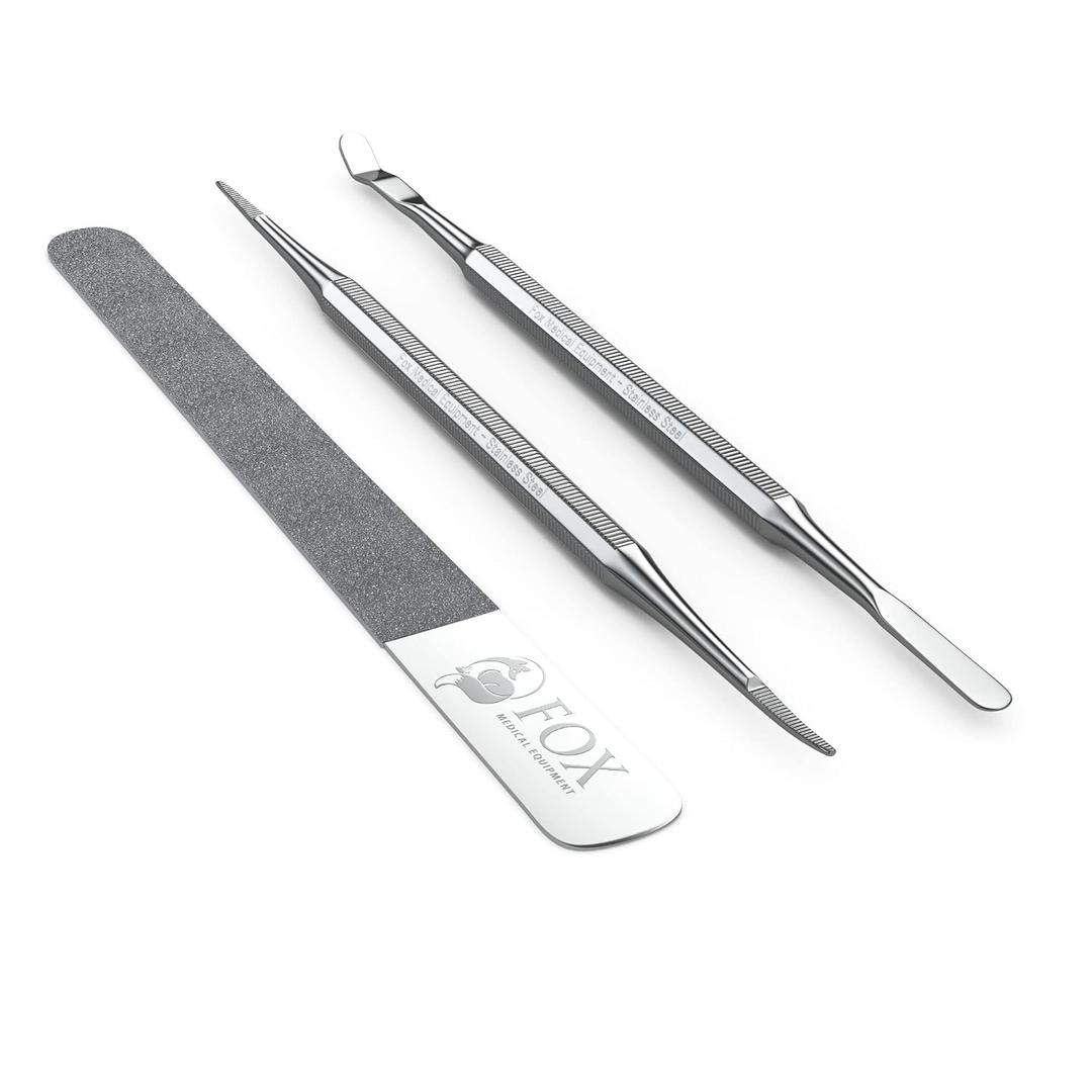 Ingrown Toenail Treatment Kit  Diamond File & Professional Toenail Lifter Tool  Surgical Stainless Steel Set for Pain-Free Relief, Precision Pedicure & Safe Nail Care