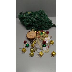 Small Mini Christmas Tree with 50 LED Lights 24 Inch /2FT Tabletop Prelit Artificial Christmas Tree Decorated Gift Boxes and Hanging Ornaments for DIY Christmas DecorationBattery Powered (Green)