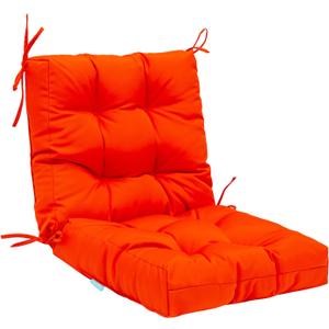 QILLOWAY Outdoor Seat/Back Chair Cushion Tufted Pillow, Spring/Summer Seasonal Replacement Cushions. (Orange), Set Of 1