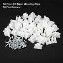 MECCANIXITY Waterproof LED Strip Mounting Clips Holder Mounting Bracket Support Fixing Clamps Fit 5mm to 6mm Silicone LED Strip Lighting, Translucent Pack of 50