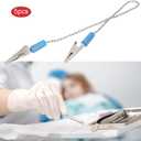 5Pcs Lab Bib Clip Lab, 5Pcs Lab Bib Clip for Clamping Disposable Cordless Bib Bib Clip Napkin Holder Dentist Supplies Stainless Steel Oral Scarf Clip (Blue)