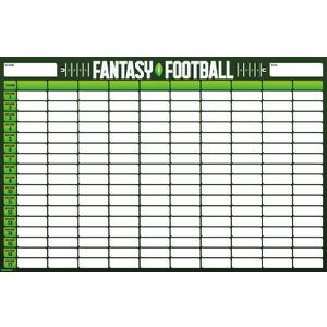 Trends International Fantasy Football 10 Team Draft Board Wall Poster, 34L x 22.4W, Premium Unframed Version