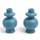 Holiday Home Easter Ceramic Candle Holder - Blue, 2 Packs